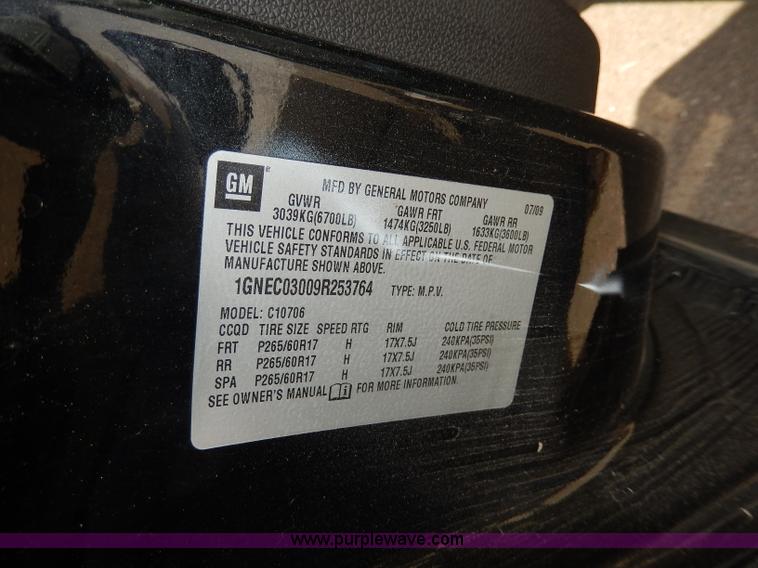 image for item H9620 2009 Chevrolet Tahoe Police Special Service SUV