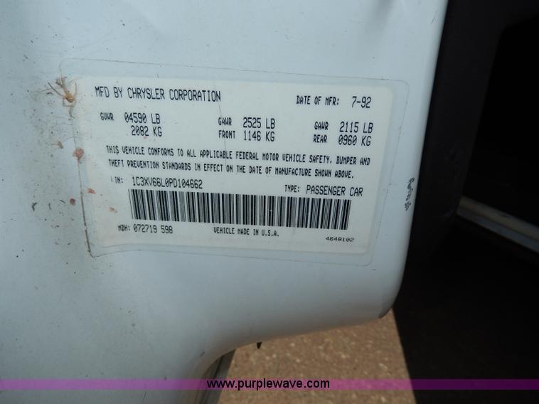 image for item H9621 1993 Chrysler Fifth Avenue