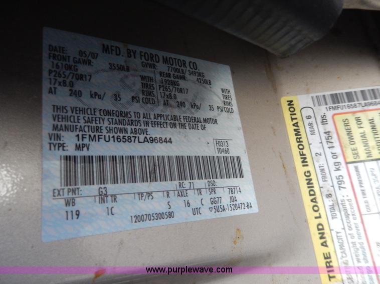 image for item H9631 2007 Ford Expedition XLT SUV