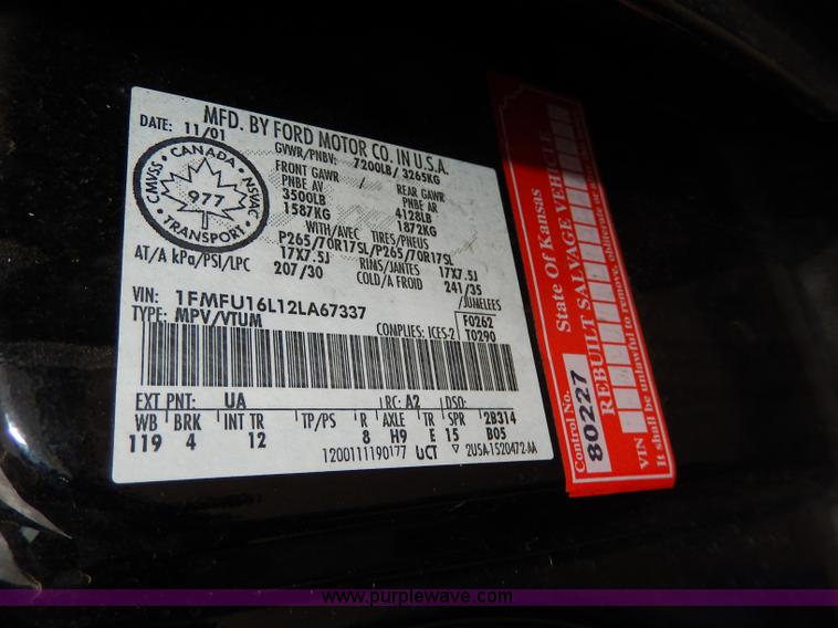 image for item I4256 2002 Ford Expedition XLT SUV