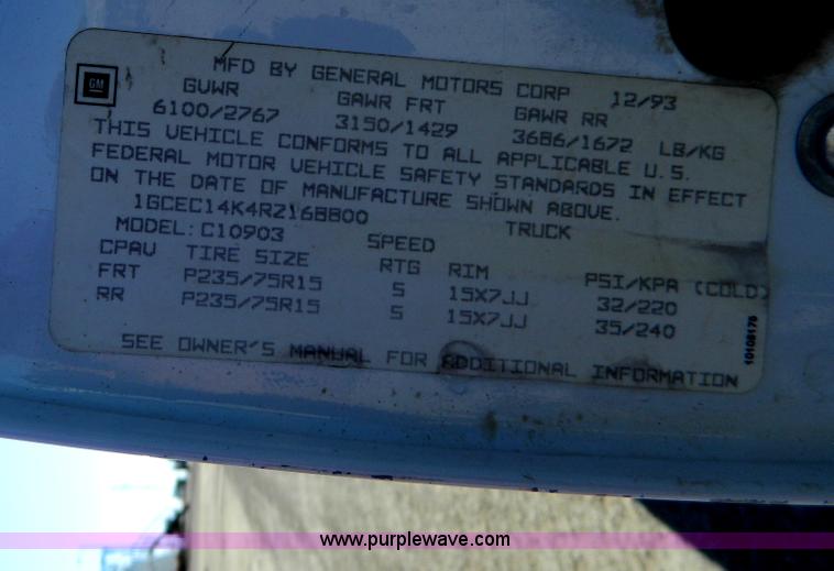 image for item AD9526 1994 Chevrolet 1500 pickup truck