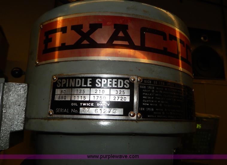 image for item AP9993 1977 Exacto 942B vertical turret milling machine