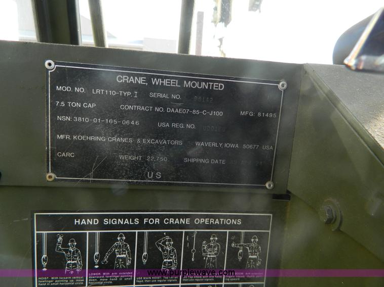 image for item AZ9171 U.S. Surplus LRT-10 wheel mounted crane