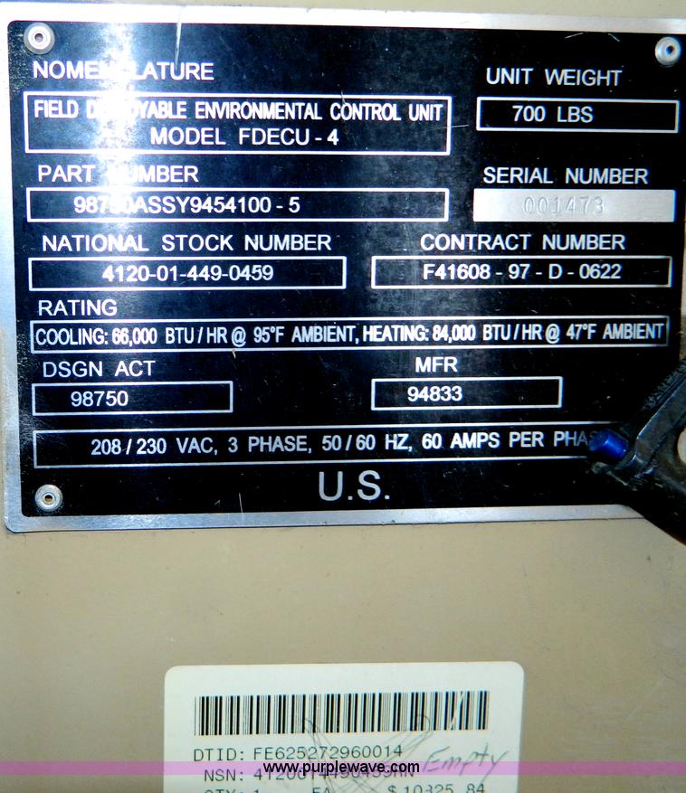 image for item AZ9186 U.S. Army surplus portable AC unit