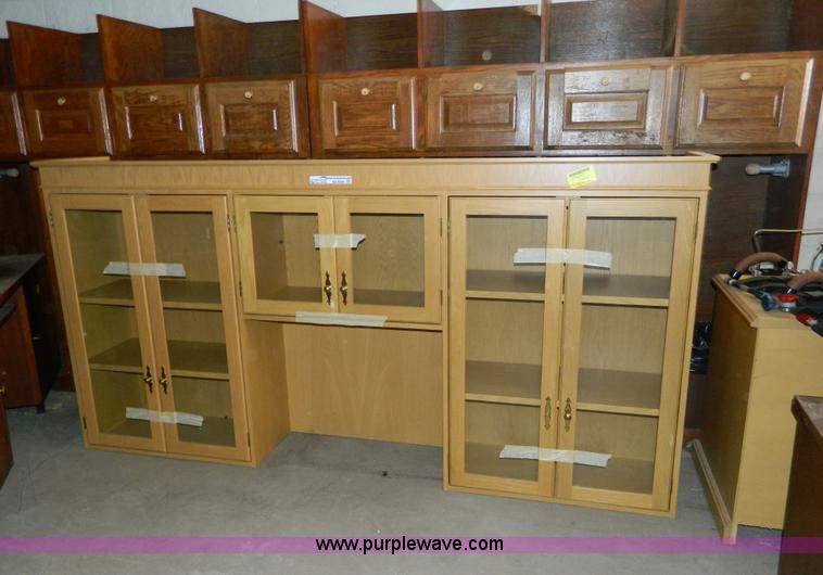 image for item AZ9205 Blonde wood display cabinet