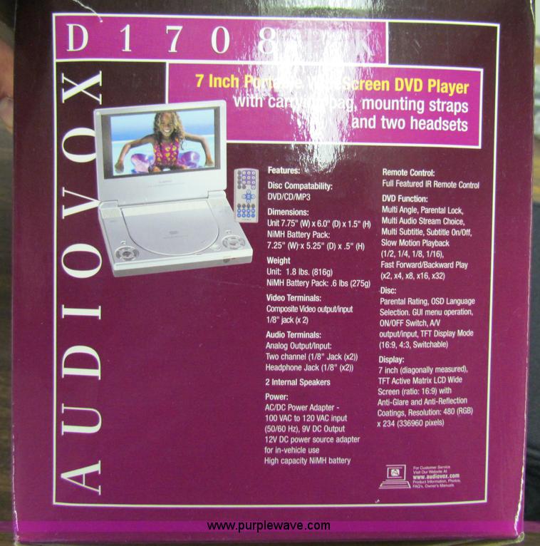 image for item G4215 Audiovox 7" LCD CD/MP3/DVD player