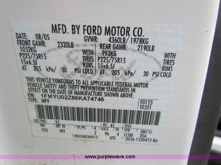 image for item G4221 2006 Ford Escape XLS