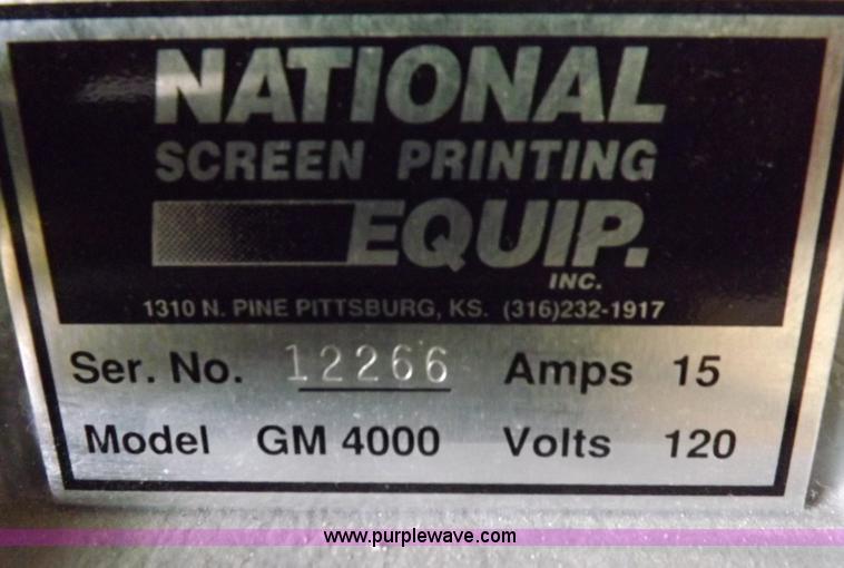 image for item I8374 National GM4000 screen printing equipment