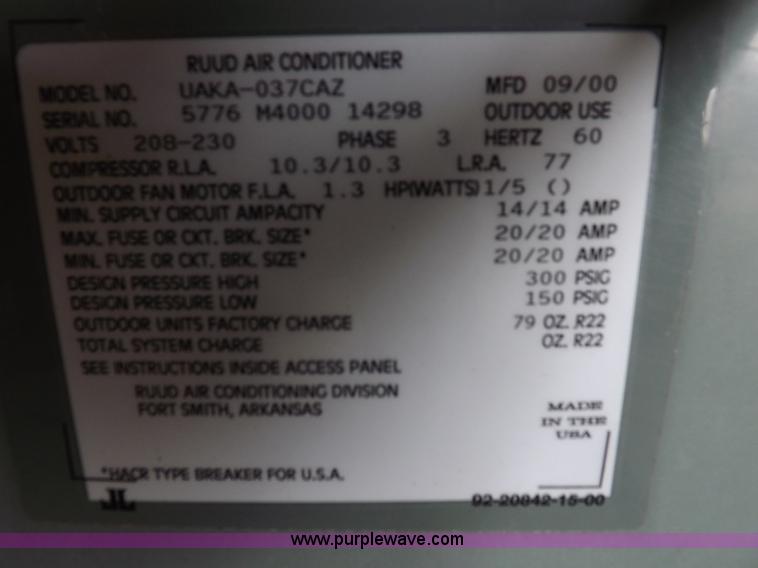 image for item I8379 (2) Rudd Achiever 90 Plus HVAC units