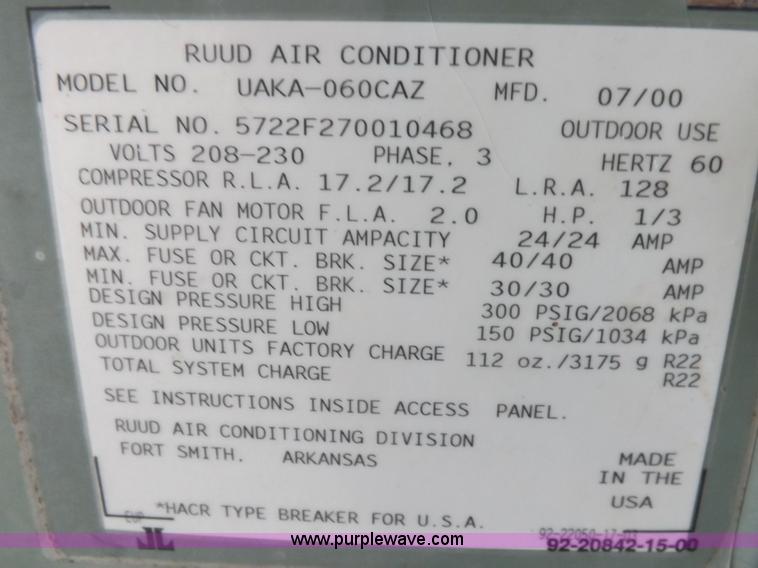 image for item I8379 (2) Rudd Achiever 90 Plus HVAC units