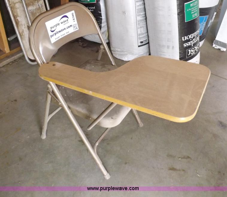 image for item I8386 (13) metal and wood folding desk chairs