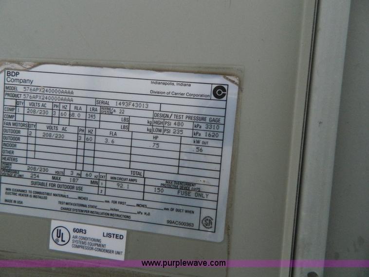 image for item T9996 Carrier AC unit