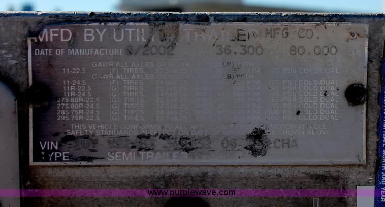 image for item H8444 2003 Utility FS2CHA flatbed spread axle trailer