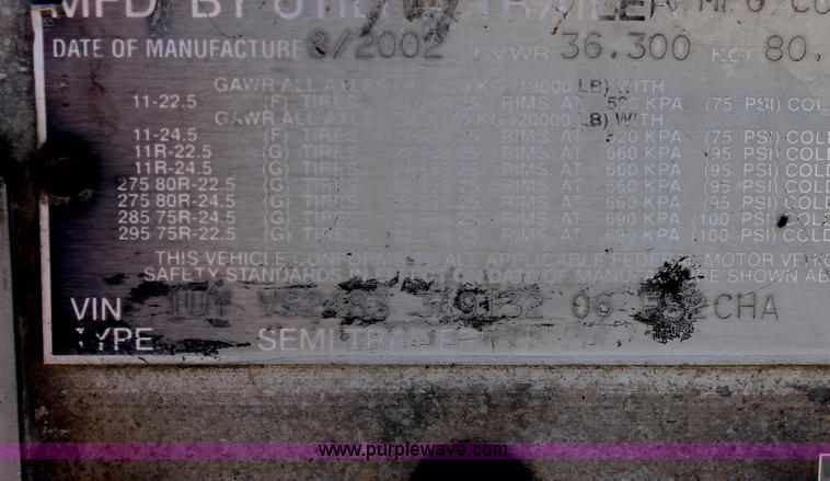 image for item H8444 2003 Utility FS2CHA flatbed spread axle trailer