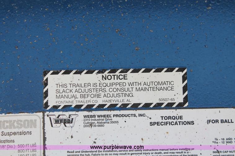 image for item H8448 1996 Fontaine flatbed spread axle float trailer