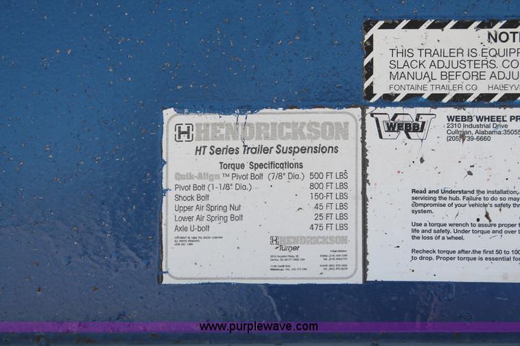 image for item H8448 1996 Fontaine flatbed spread axle float trailer