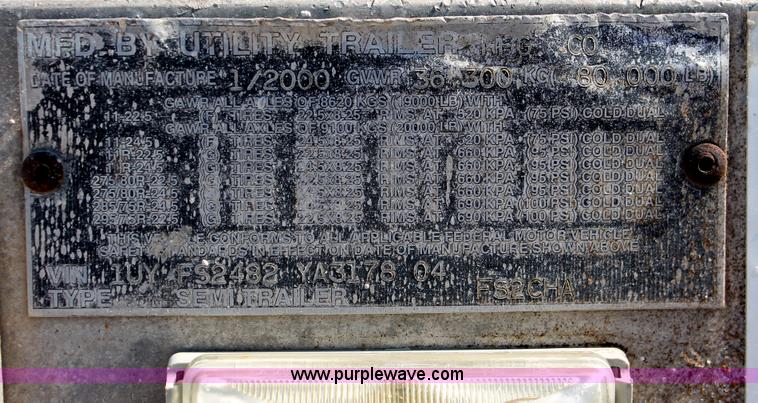 image for item H8450 2000 Utility flatbed spread axle float trailer