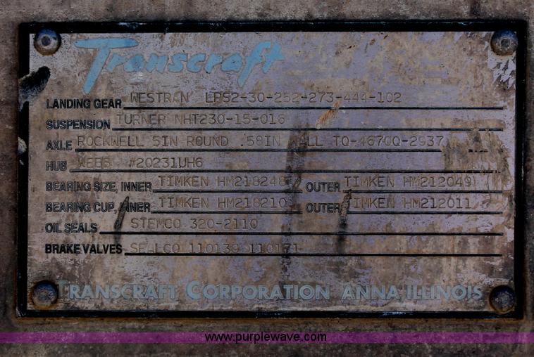 image for item H8451 1994 Transcraft Eagle WC-48X flatbed spread axle float trailer