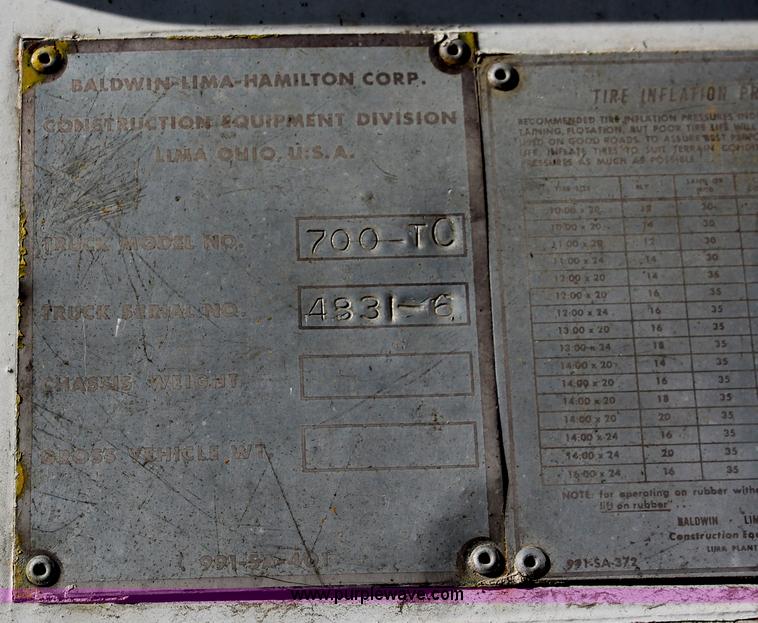 image for item I4732 1972 Lima 700-TC lattice boom truck crane