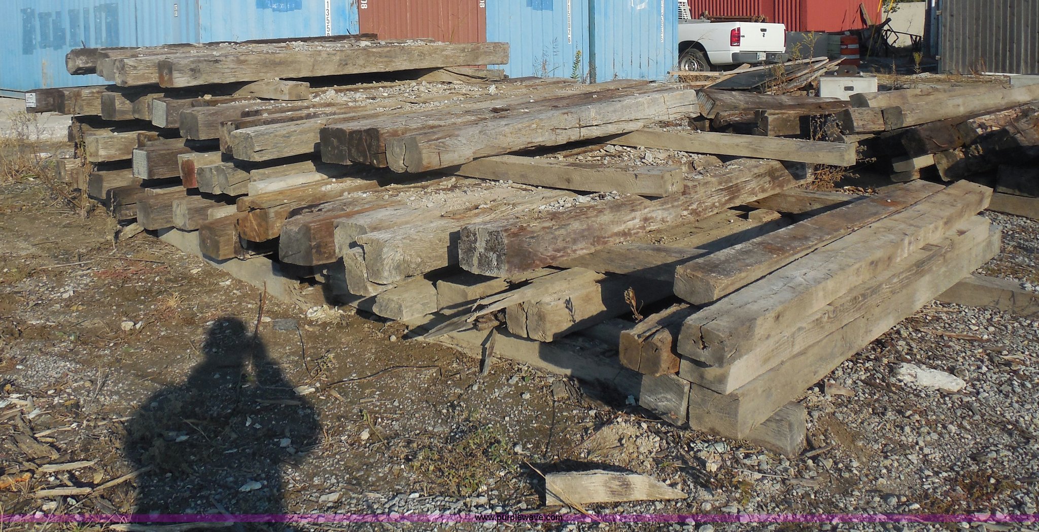 (100) wood railroad ties in Broken Arrow, OK Item I4730 sold Purple Wave