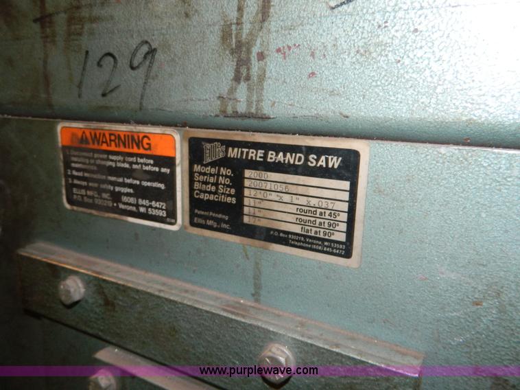 image for item AZ9062 Ellis 2000 commercial metal band saw