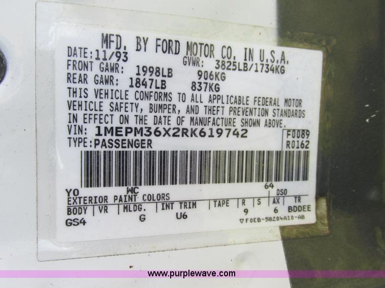 image for item F5324 1994 Mercury Topaz GS