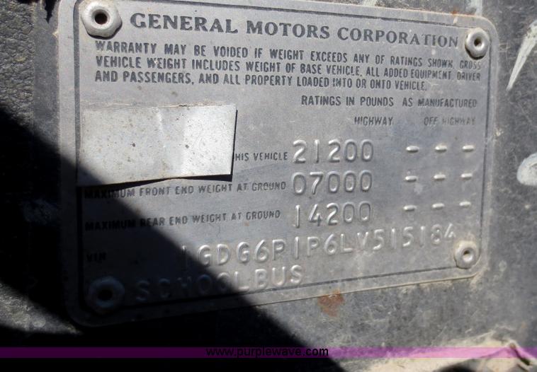 image for item F6719 1990 GMC school bus