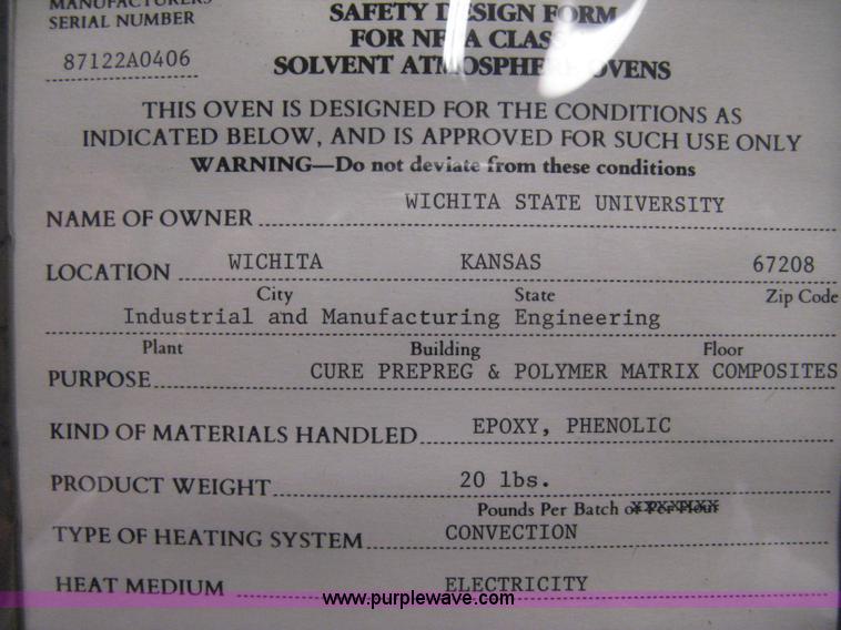 image for item H4498 Grieve AG500 composite curing oven