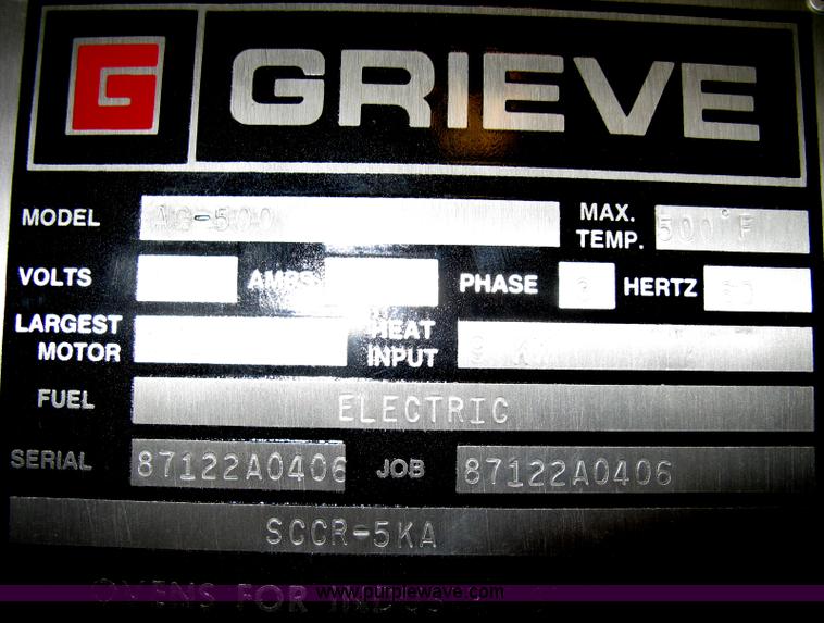 image for item H4498 Grieve AG500 composite curing oven