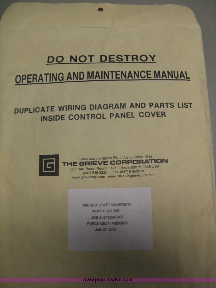 image for item H4498 Grieve AG500 composite curing oven