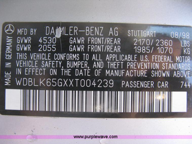 image for item H6265 1999 Mercedes Benz CLK320 Cabriolet convertible