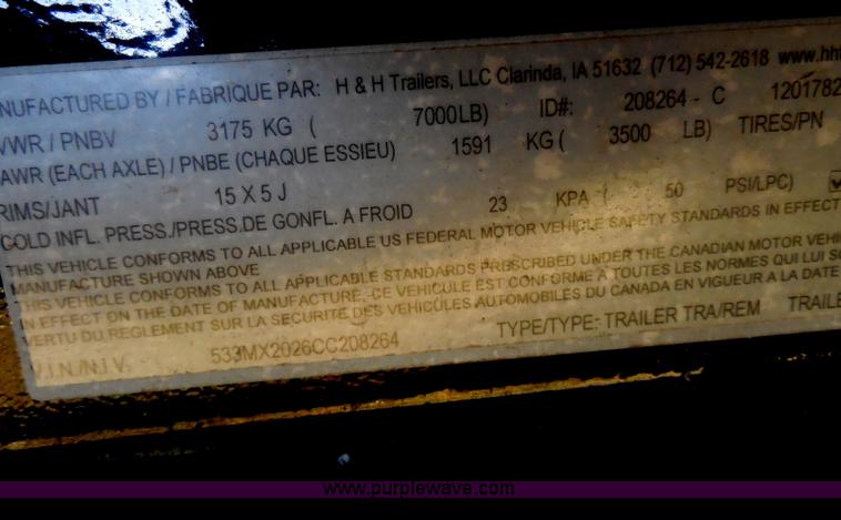 image for item I1319 2012 Speed Loader MX flatbed trailer