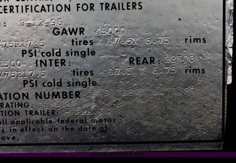 image for item D8344 1996 Felling FT50 step deck equipment trailer