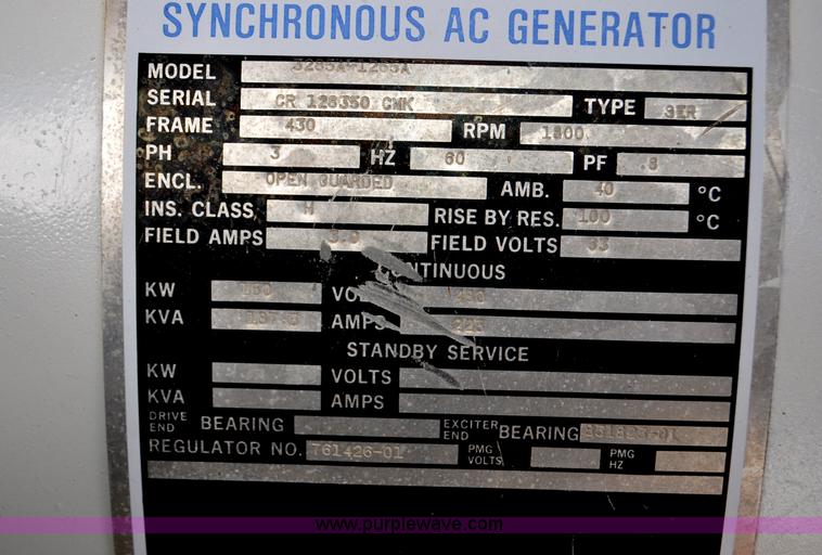 image for item G6167 Magnaplus 3285A-1265A Synchronous AC generator set