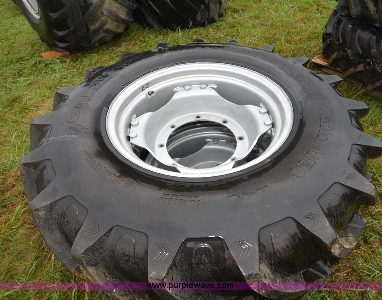 image for item A4955 (2) Galaxy 380/85R24 AgMaster radial 850 wheels and tires