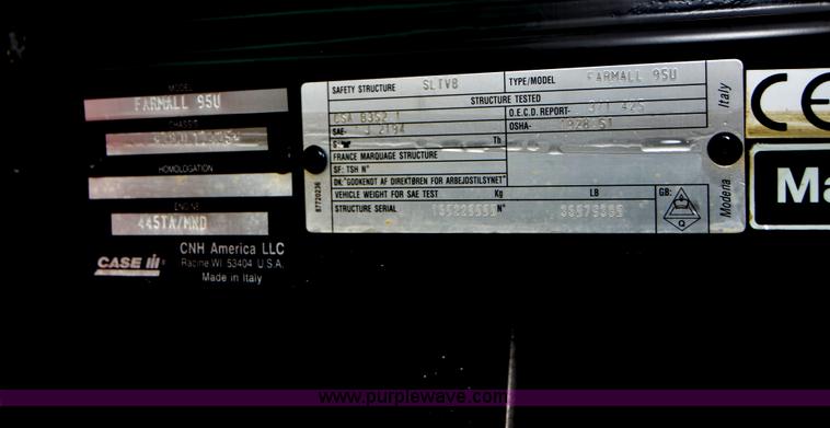 image for item A4957 2008 Case IH Farmall 95U MFWD tractor