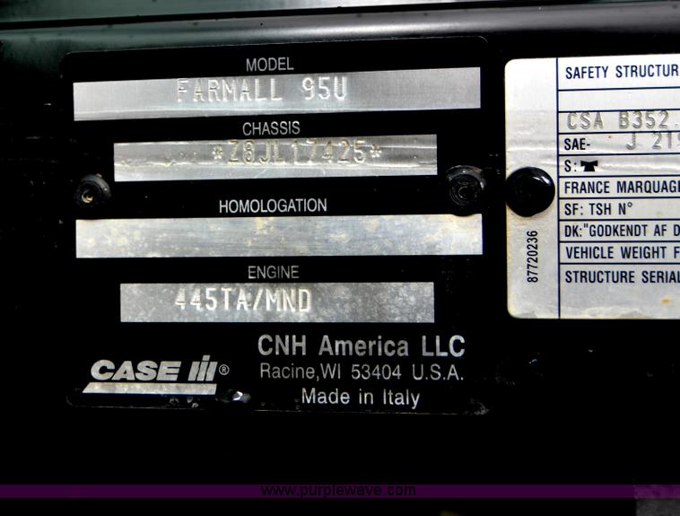 image for item A4957 2008 Case IH Farmall 95U MFWD tractor