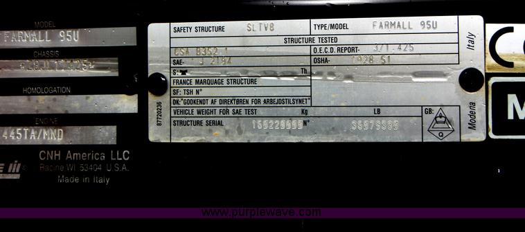 image for item A4957 2008 Case IH Farmall 95U MFWD tractor