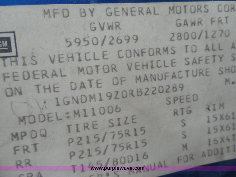 image for item I1291 1994 Chevrolet Astro van