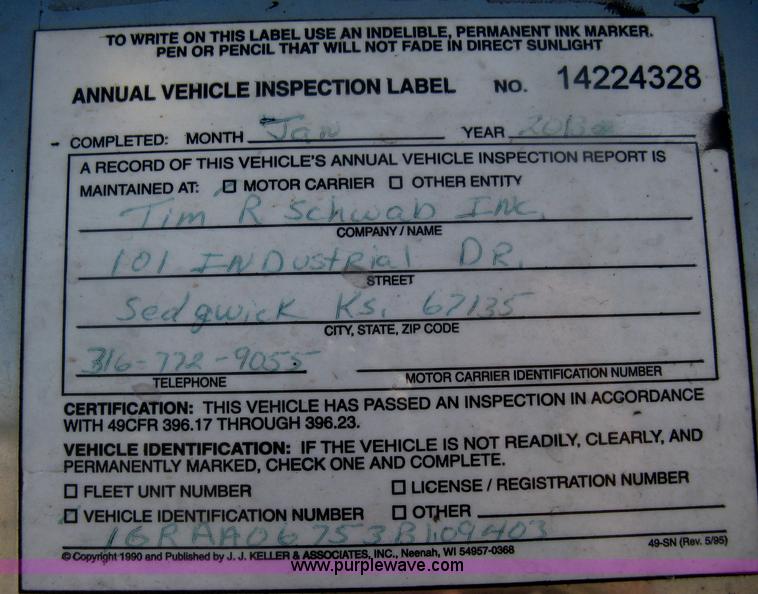 image for item H6271 2003 Great Dane 7311TJWA dry van trailer