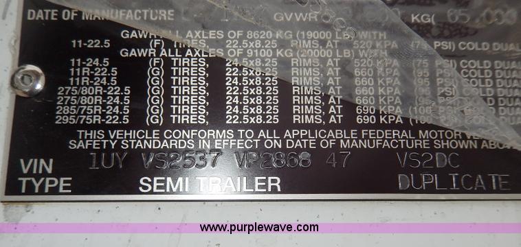 image for item I4308 1997 Utility 53' dry van trailer