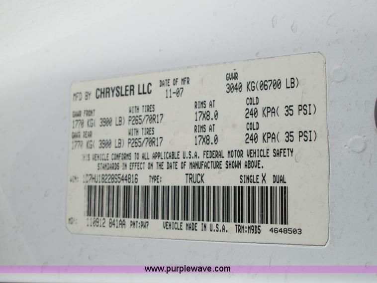 image for item C1464 2008 Dodge Ram 1500 Big Horn Edition Quad Cab pickup truck