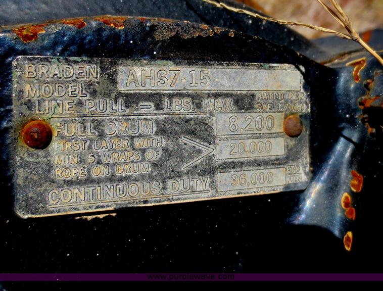 image for item F6724 Braden AH57-15 20,000 lbs hydraulic winch