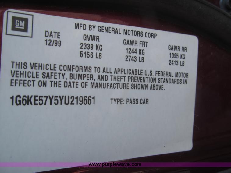 image for item F7184 2000 Cadillac DeVille DHS