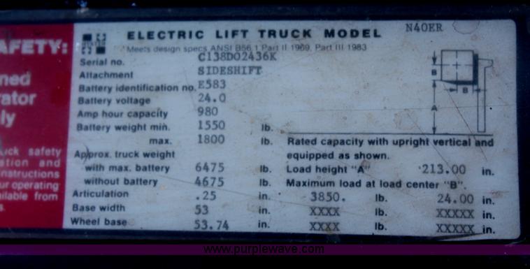image for item H6818 Hyster 40 electric forklift