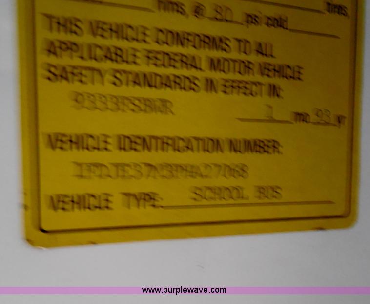 image for item I1262 1993 Ford Econoline E350 school bus