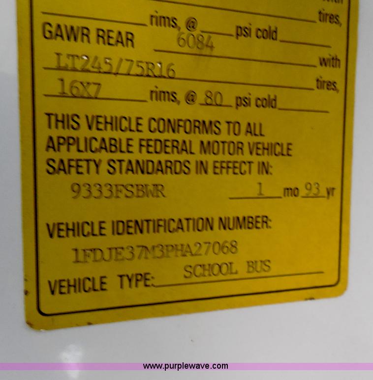 image for item I1262 1993 Ford Econoline E350 school bus