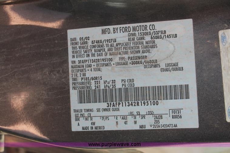 image for item I4699 2002 Ford Escort ZX2