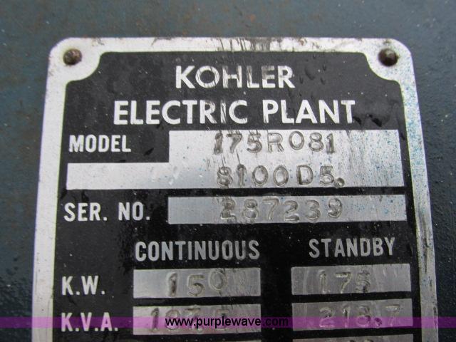 image for item G8927 Kohler electric plant