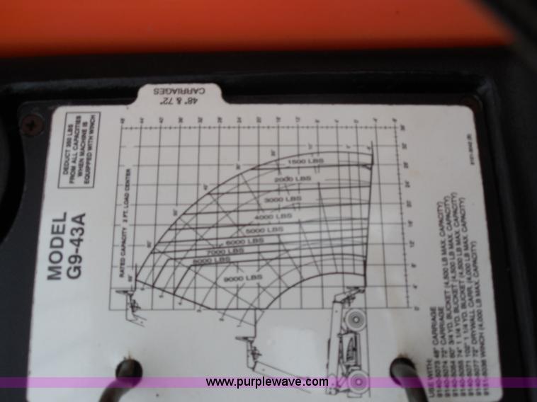 image for item F3250 2003 JLG Gradall G9-43A telehandler